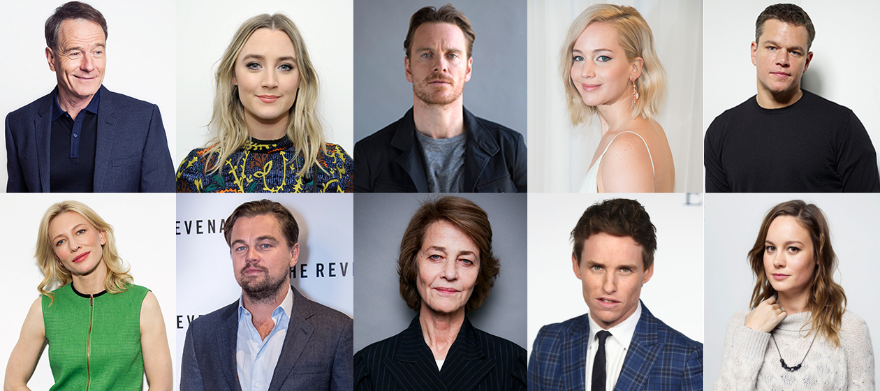All of the nominated best actors and actresses are white. 