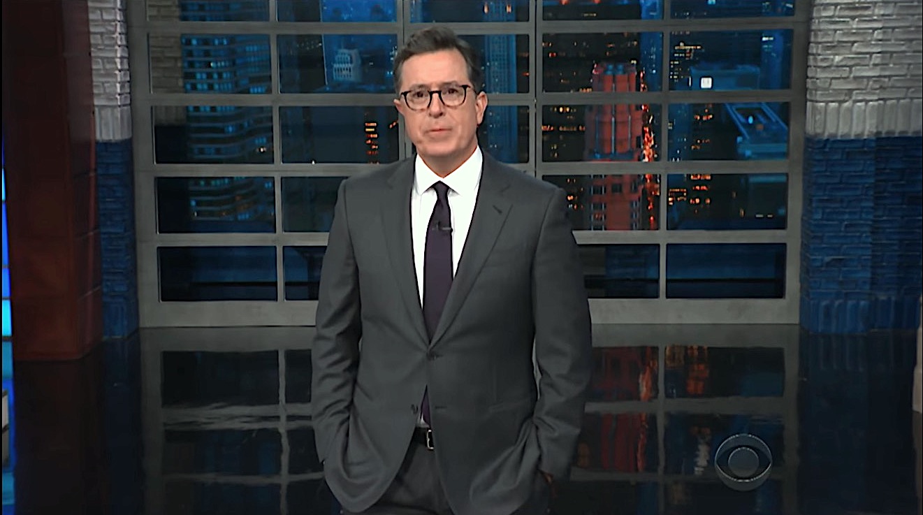 Stephen Colbert recaps Trump PDA with Melania Trump, Macron