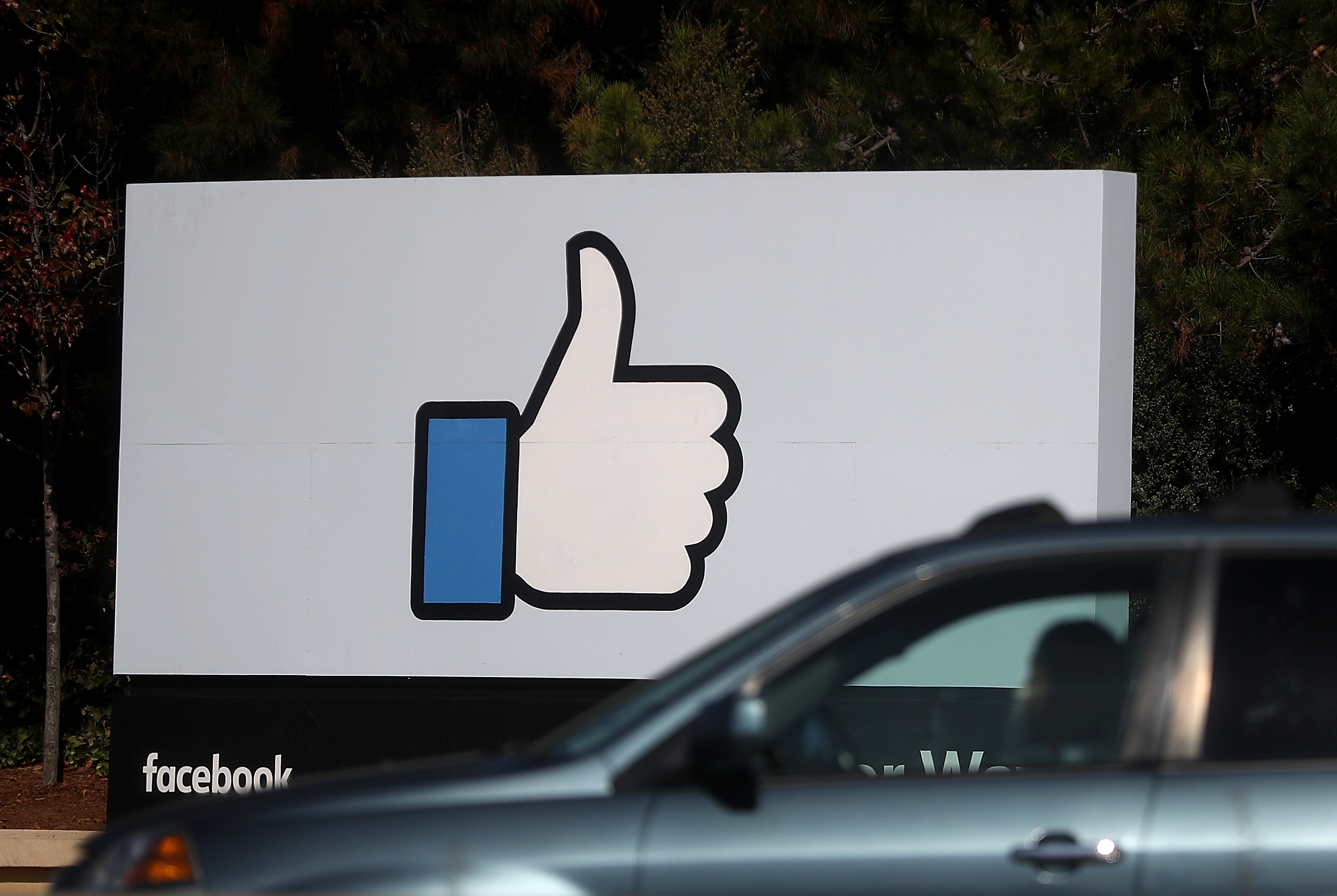 The Facebook thumbs-up at the California HQ