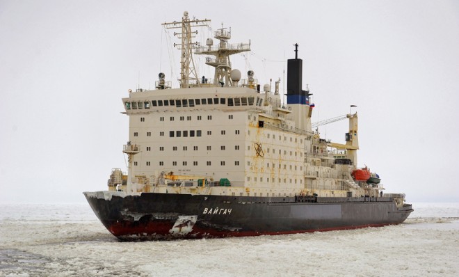 A Russian nuclear-powered ice-breaker ship