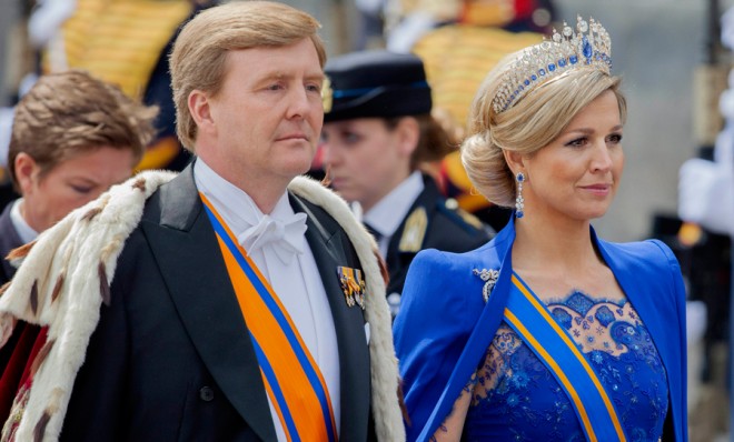 Dutch King Willem-Alexander and his wife Maxima: Crown, robe, and all.