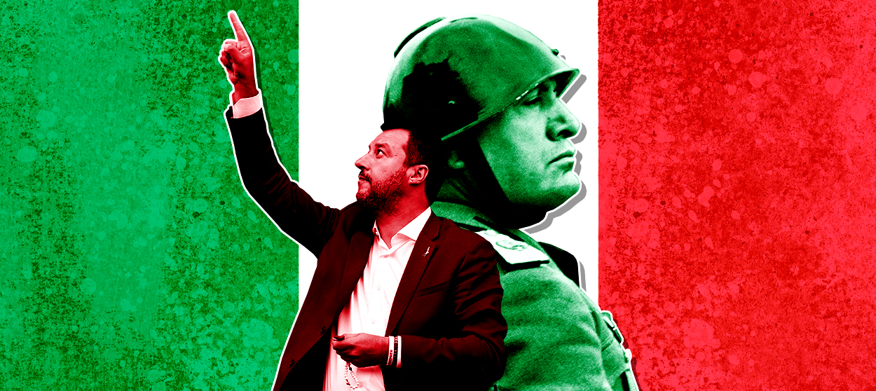 Matteo Salvini and Benito Mussolini.