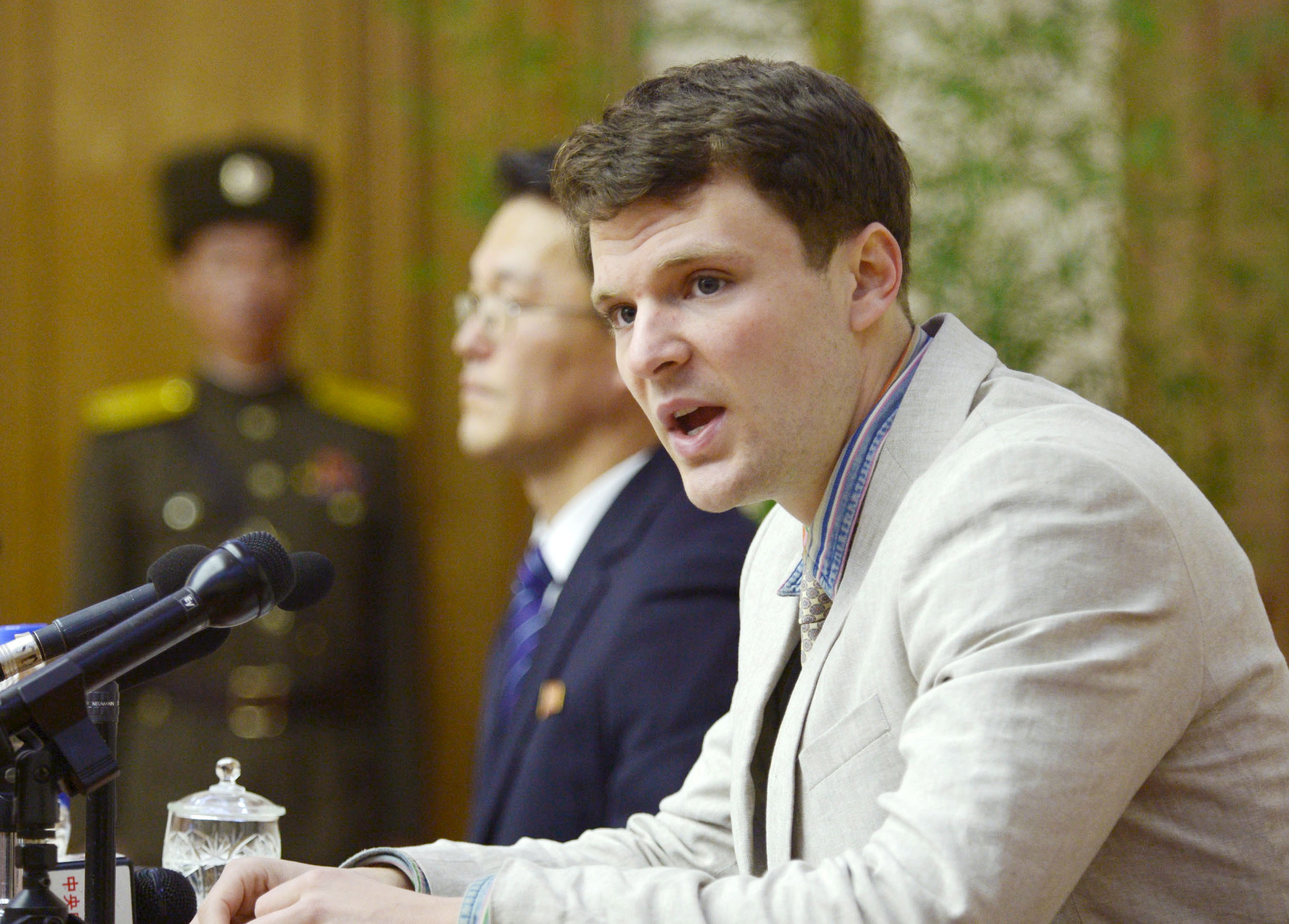 Ottow Warmbier is pictured here in North Korea 