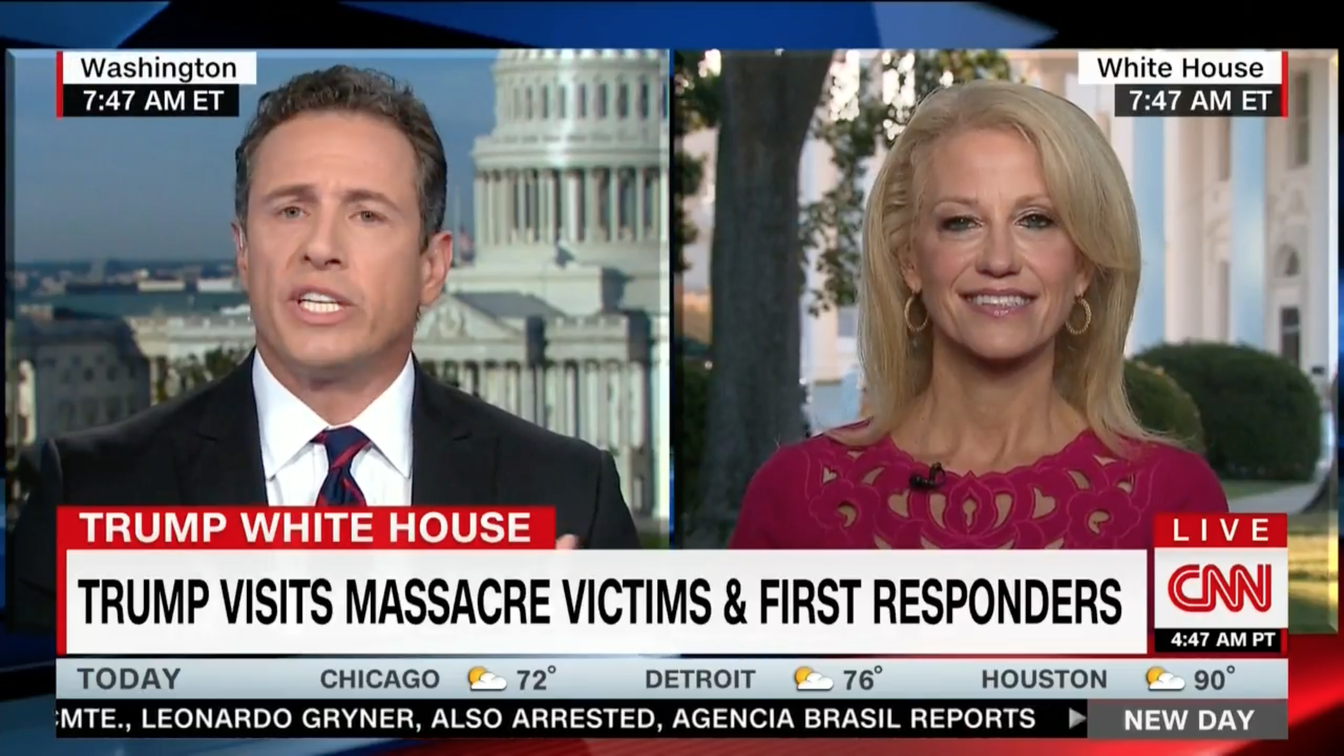 Kellyanne Conway and Chris Cuomo.