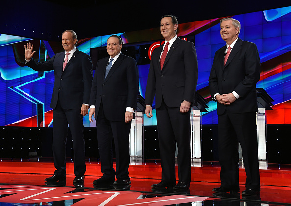 George Pataki, Mike Huckabee, Rick Santorum, and Sen. Lindsey Graham.