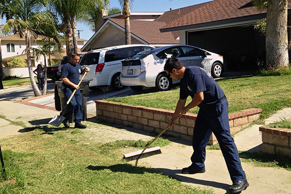 California firefighters help man who collapsed while mowing lawn &amp;mdash; then finish his yard work