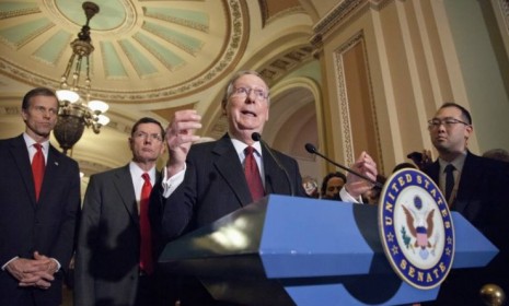 Senate Minority Leader Mitch McConnell (R-Ky.), and other Republican senators sharply criticized President Obama&#039;s fiscal 2013 federal budget plan when it was released in February.