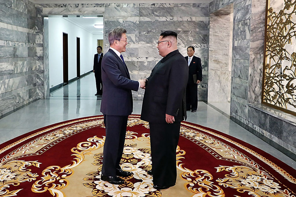 North Korean leader Kim Jong Un and South Korean President Moon Jae-in