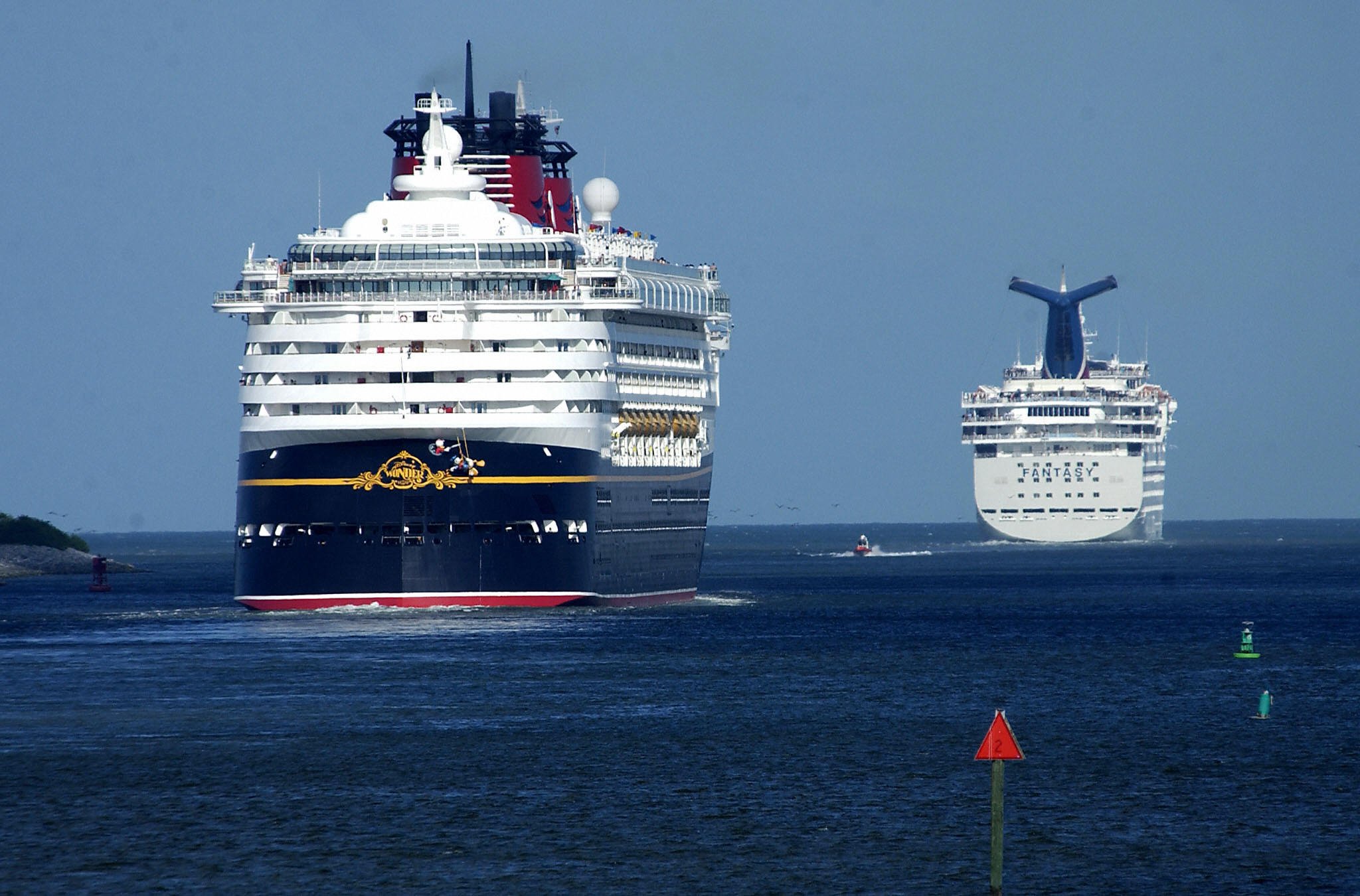Two cruise ships