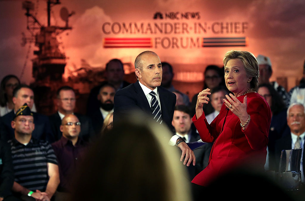 Matt Lauer hosted commander-in-chief forum with Hillary Clinton, Donald Trump