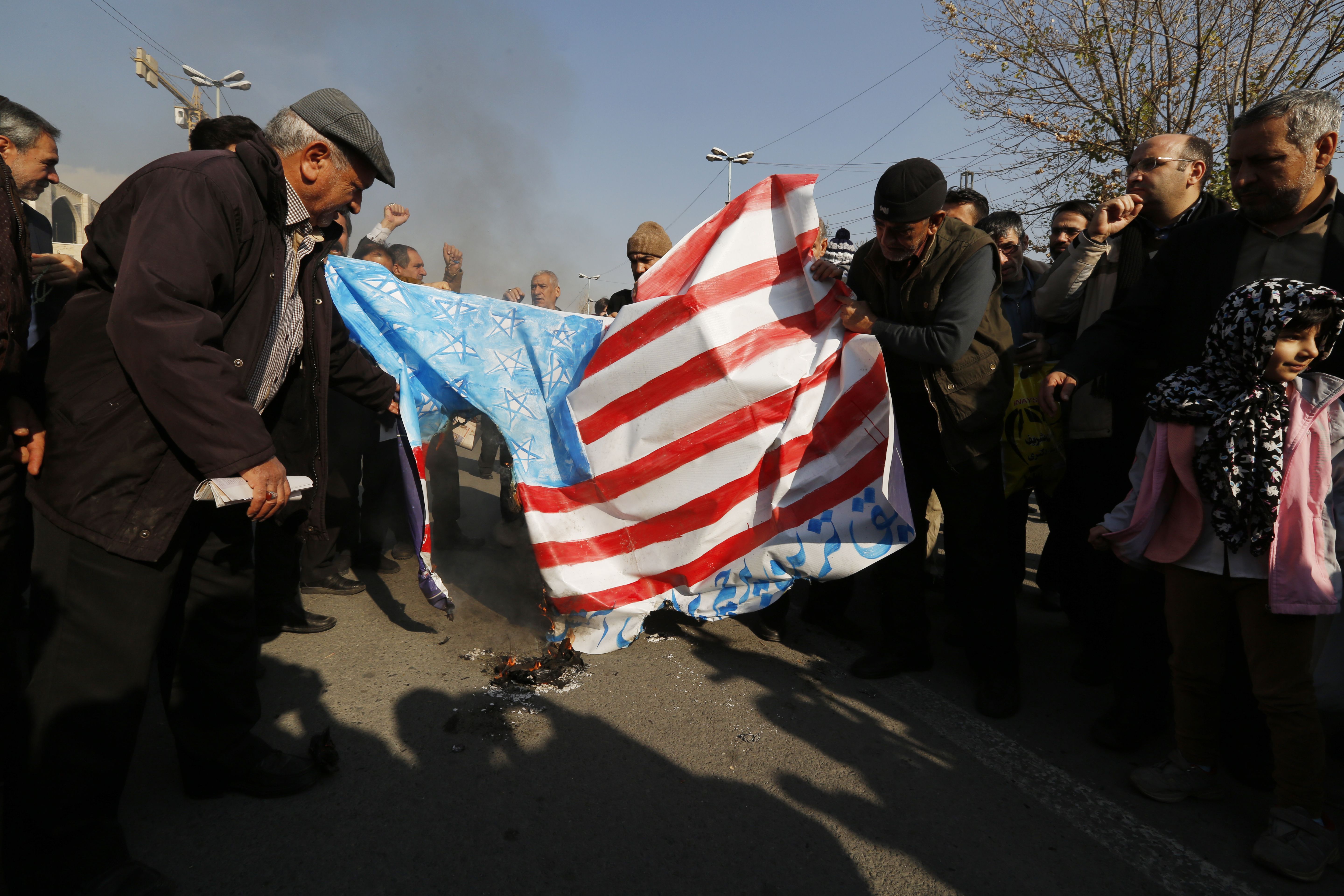 Iranian pro-government demonstrators.
