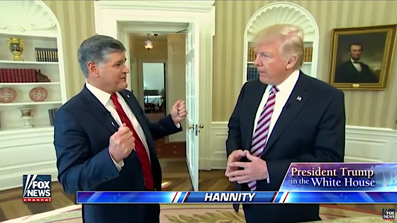 Sean Hannity chats with Donald Trump