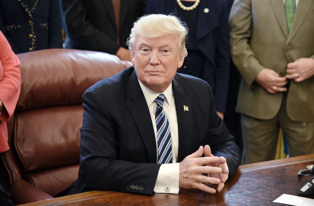 President Trump at his Oval Office desk