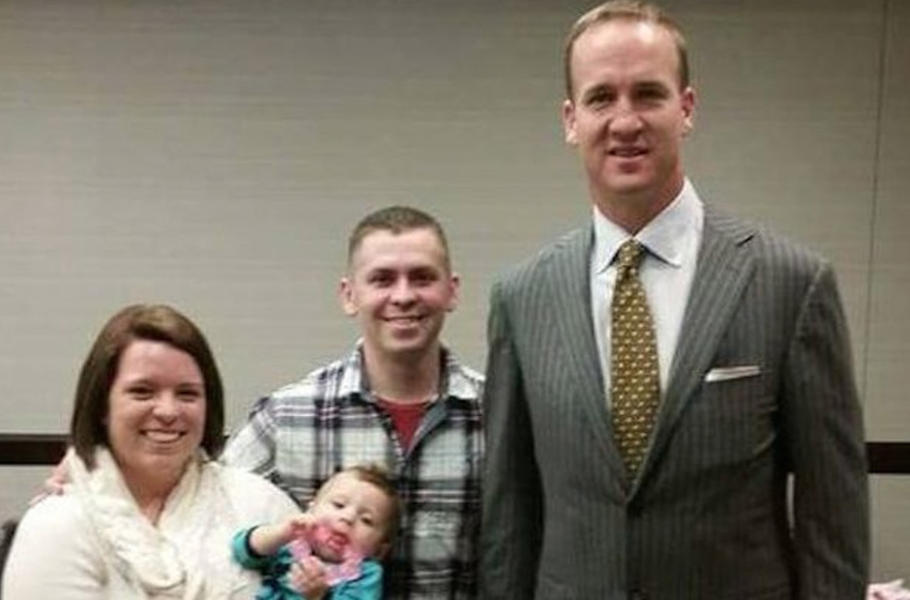 Peyton Manning and the Broncos PR team spent three months tracking down an Army fan in Alaska