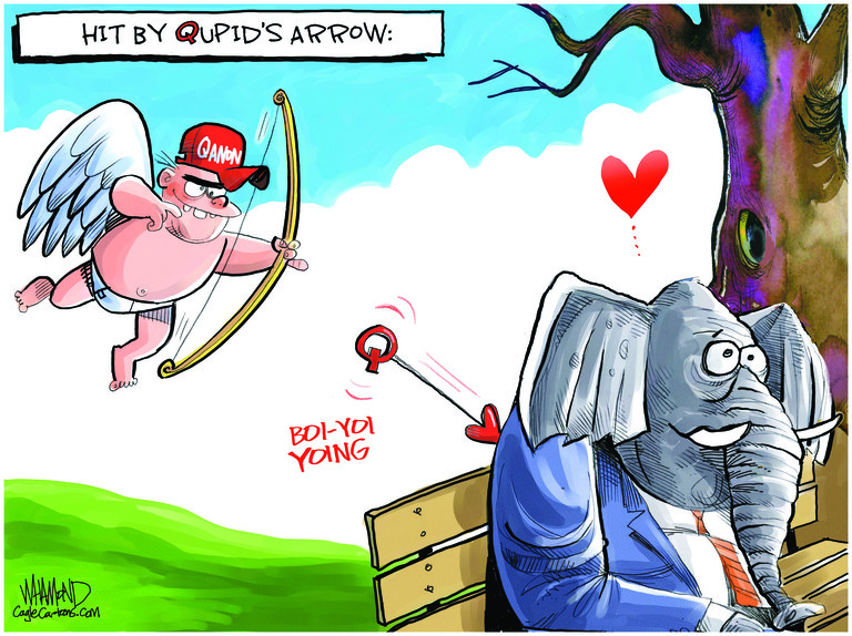 Political Cartoon U.S. gop qanon