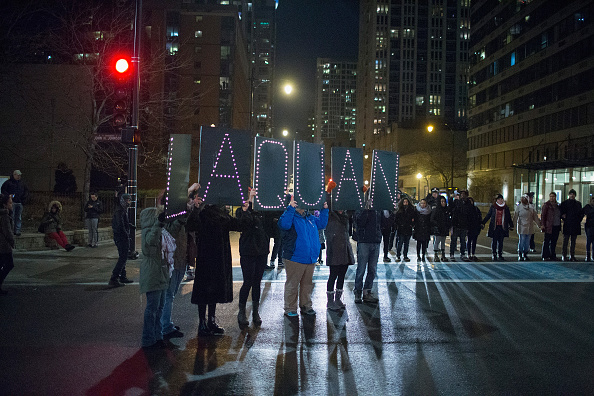 Protesters march for Laquan McDonald.