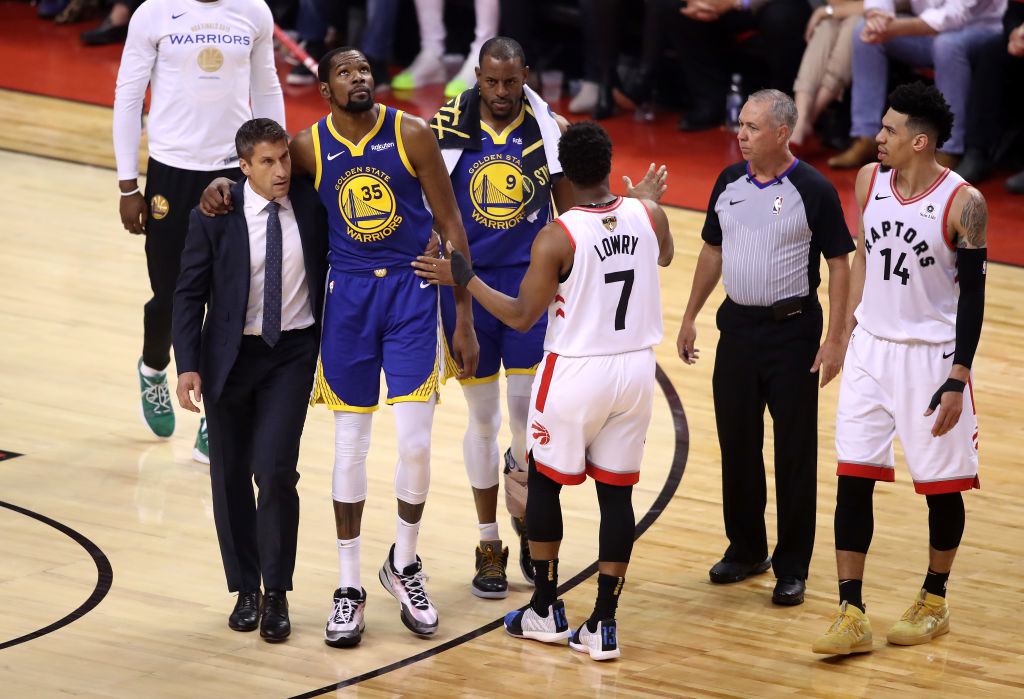 Kevin Durant leaves Game 5 of NBA Finals with injury