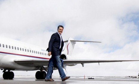 Mitt Romney arrives in Idaho on March 1, 2012: After campaigning all across the country, the GOP nominee is reportedly going to venture overseas to prove his foreign policy chops.