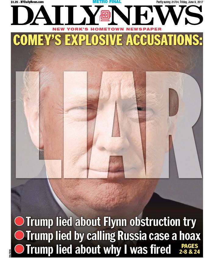 The New York Daily News&#039; Friday cover.