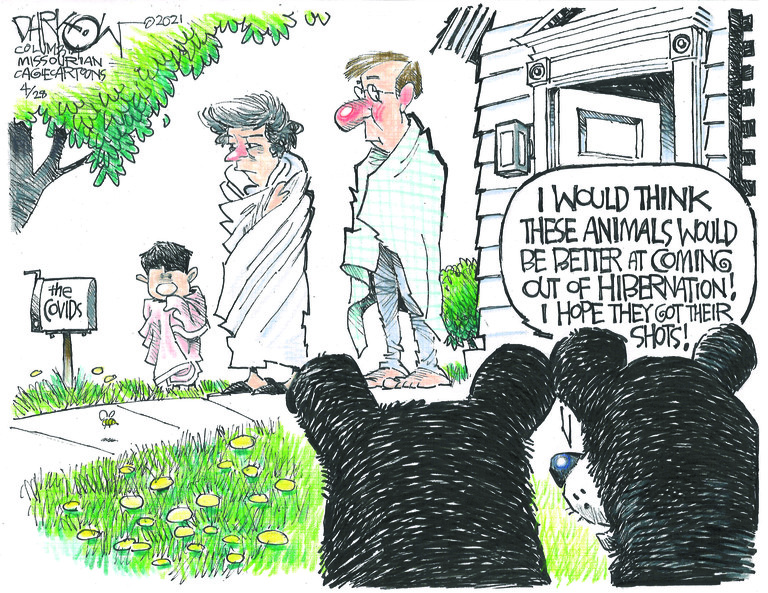 Editorial Cartoon U.S. covid vaccine hibernation