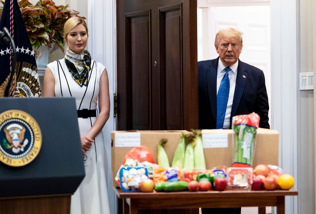 Trump promotes food boxes