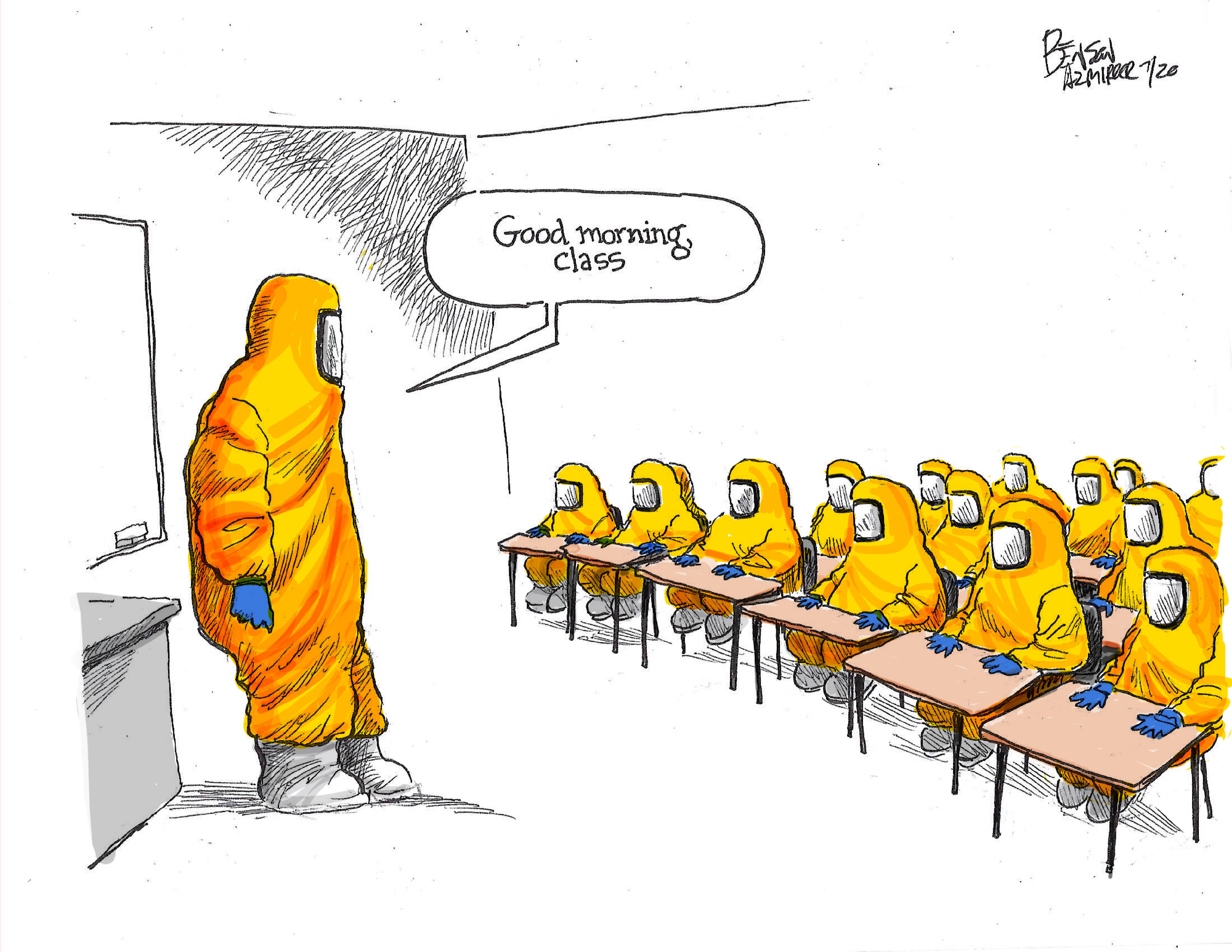 Editorial Cartoon U.S. coronavirus school reopenings