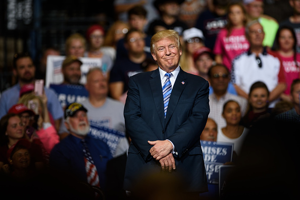 Trump at a West Virginia rally on Aug. 3.