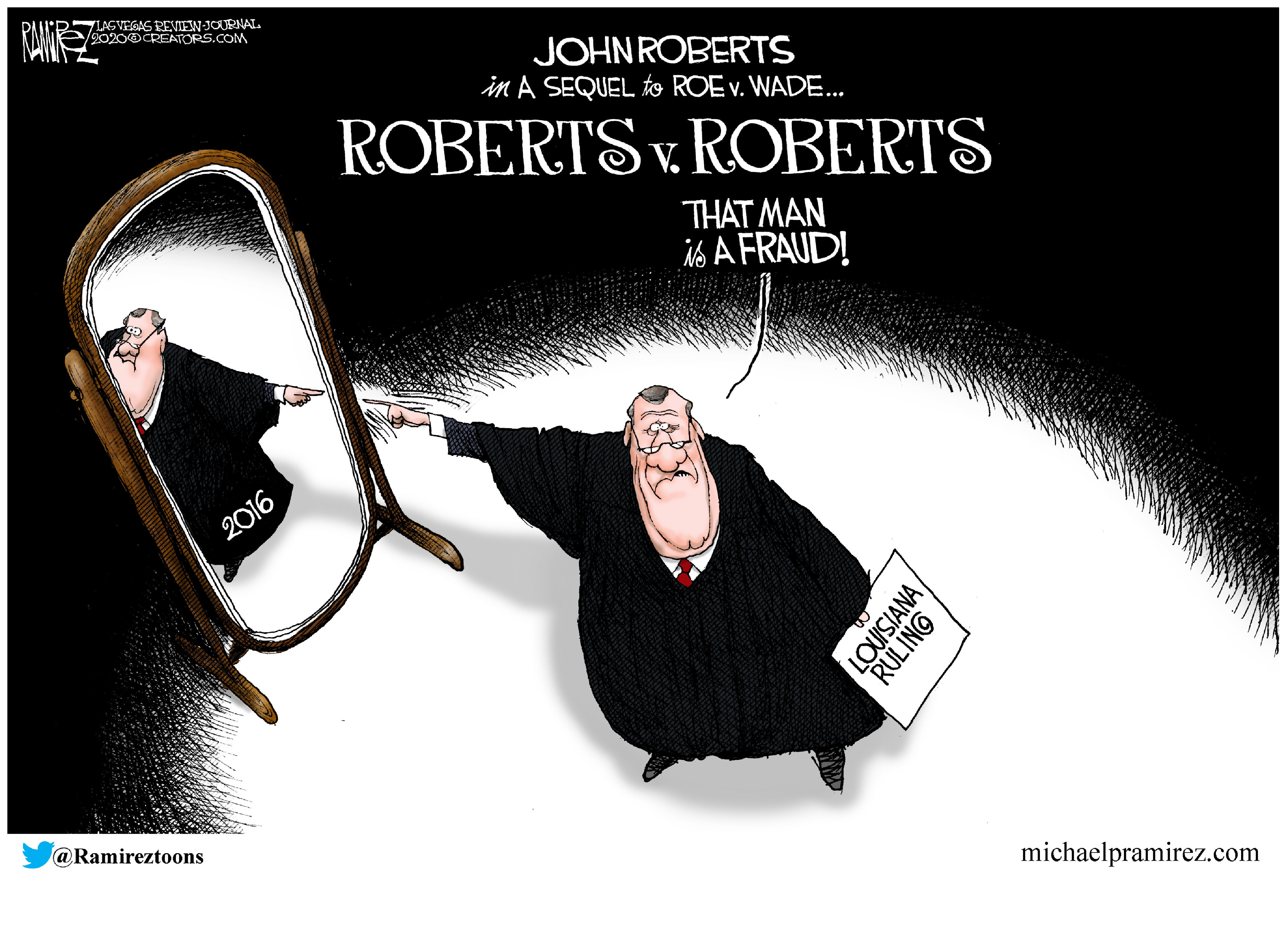 Political Cartoon U.S. John Roberts supreme court liberal rulings