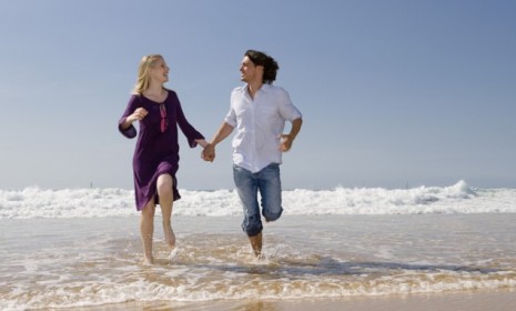 Does love prevent pain, or just predispose you to run on the beach?