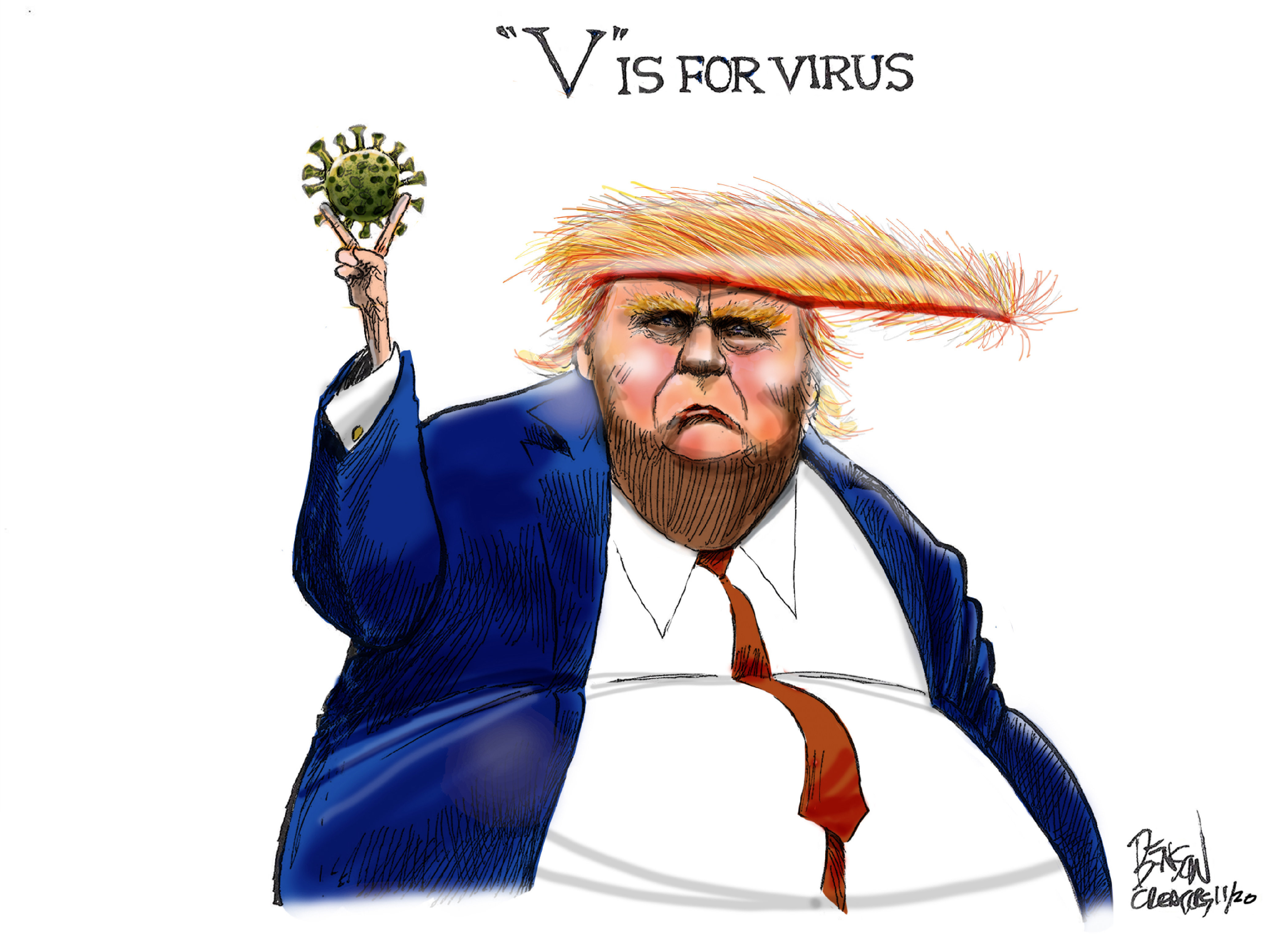 Political Cartoon U.S. Trump COVID
