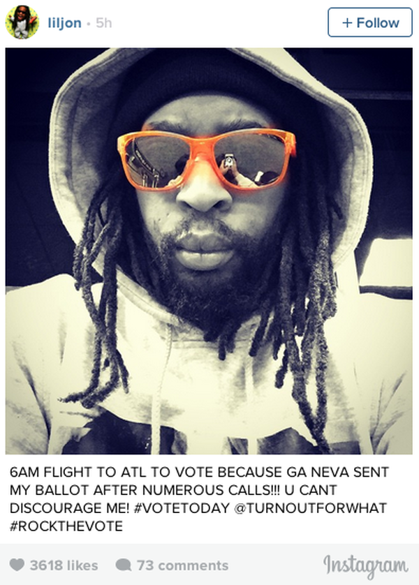 Lil Jon flew across the country to vote when he didn&#039;t receive his absentee ballot