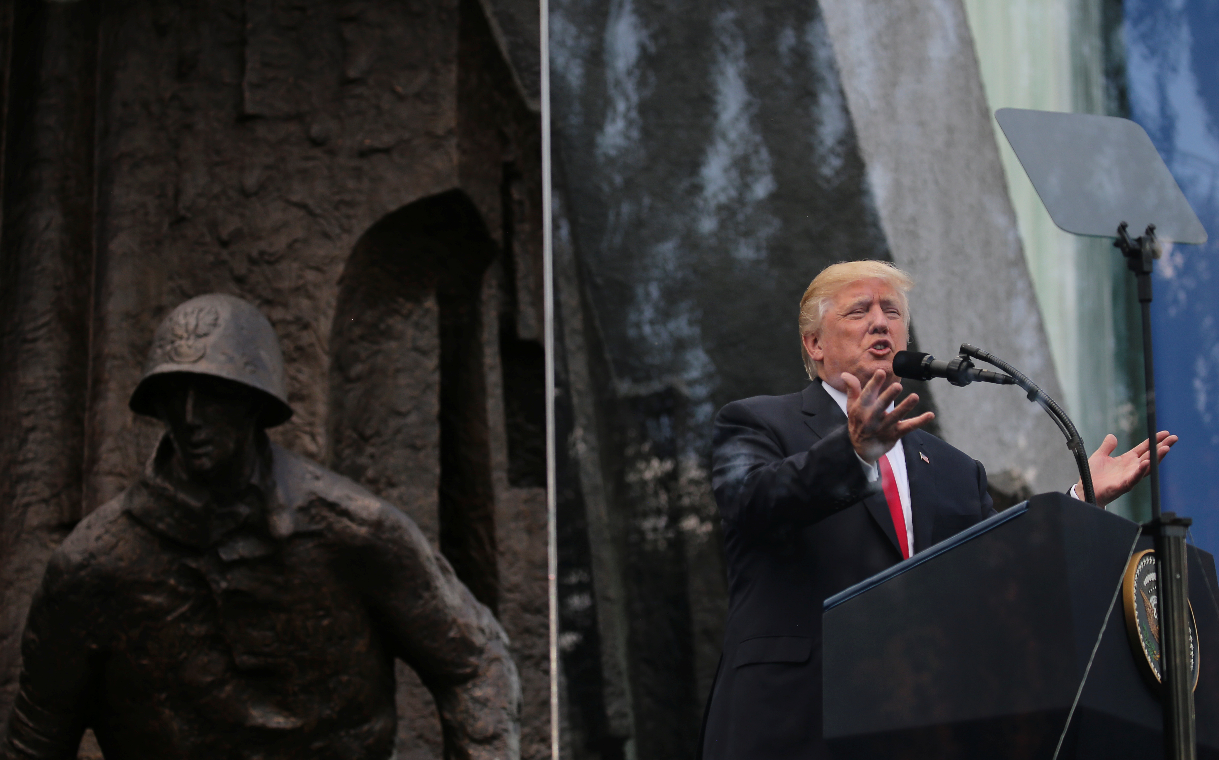 Donald Trump addresses Warsaw.