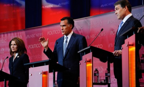 Wednesday&#039;s GOP debate marked the first time in the young campaign season that Mitt Romney and Rick Perry shared the stage, and they didn&#039;t hesitate long before trading rhetorical blows.
