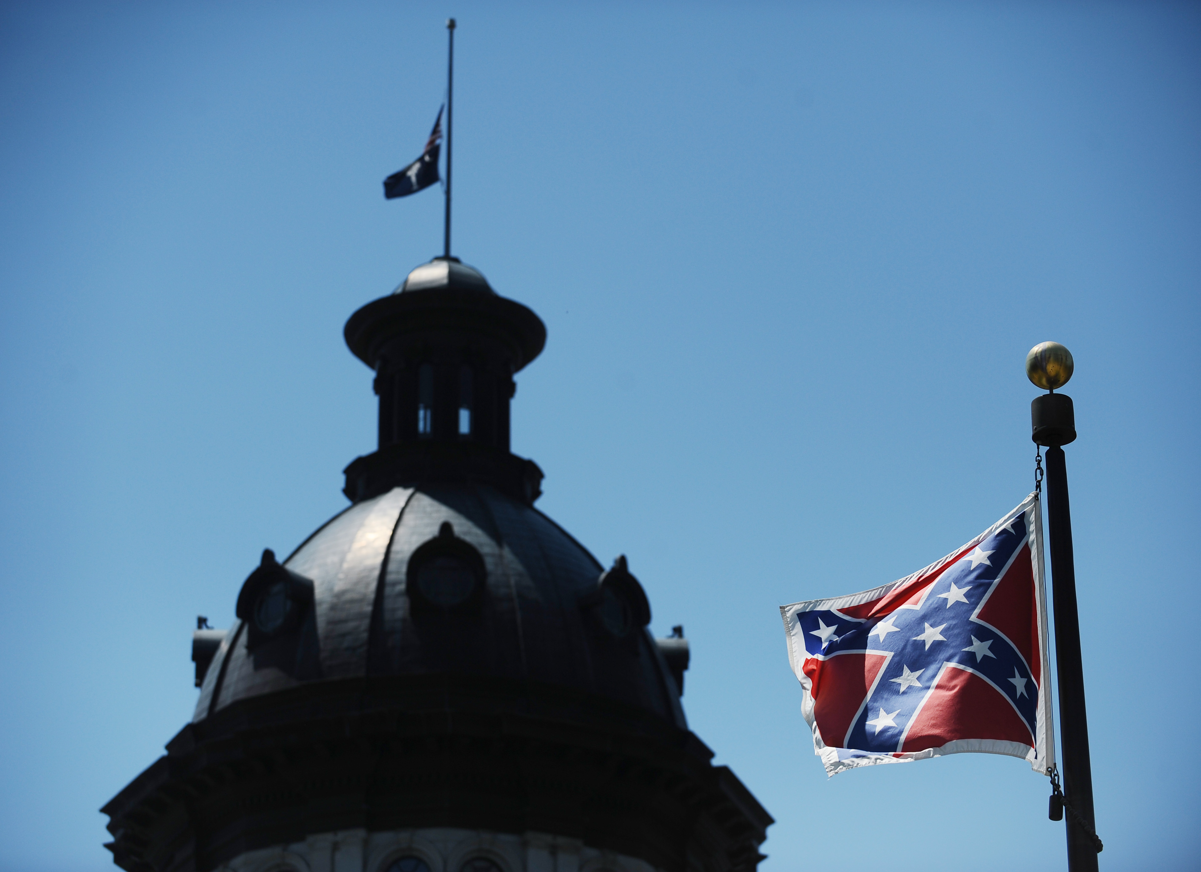 Confederate flag flies in Columbia, South Carolina