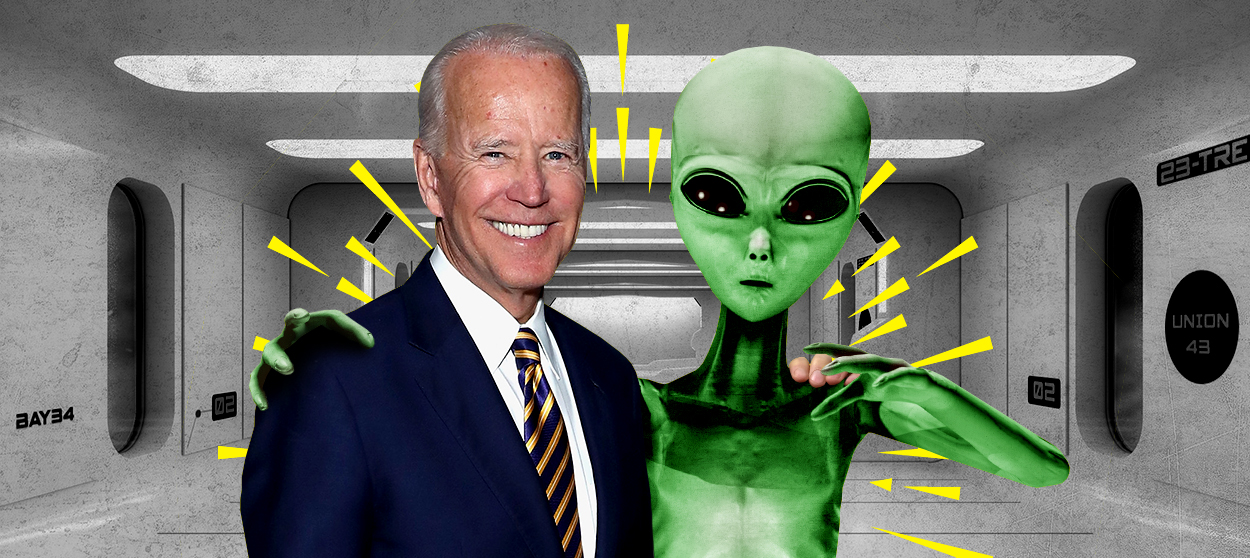 Joe Biden and an alien.