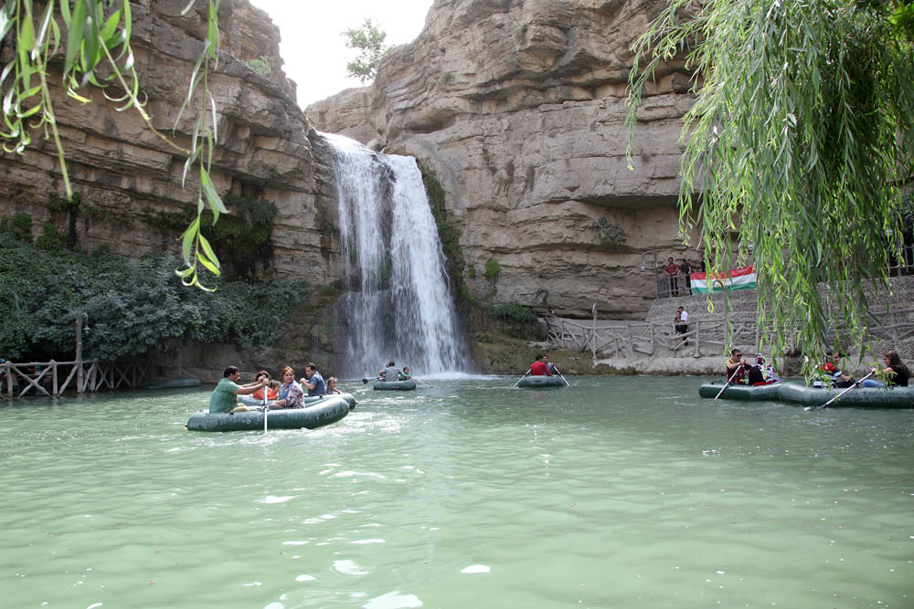 Cooling off below the Gali Ali Begg waterfall in Iraqi Kurdistan.