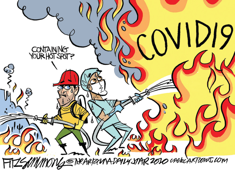 Editorial Cartoon U.S. covid hot spots