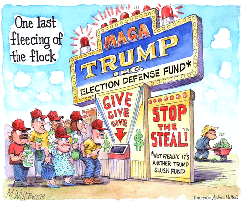 Political Cartoon U.S. Trump supporters PAC