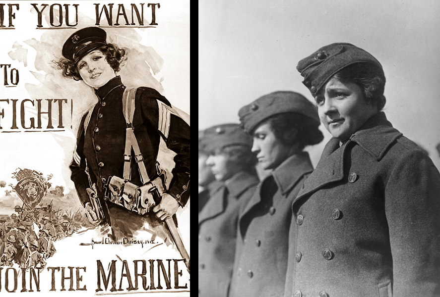 Womens Woman Suffrage Circa 1917 Soldier Marine WWI Poster 