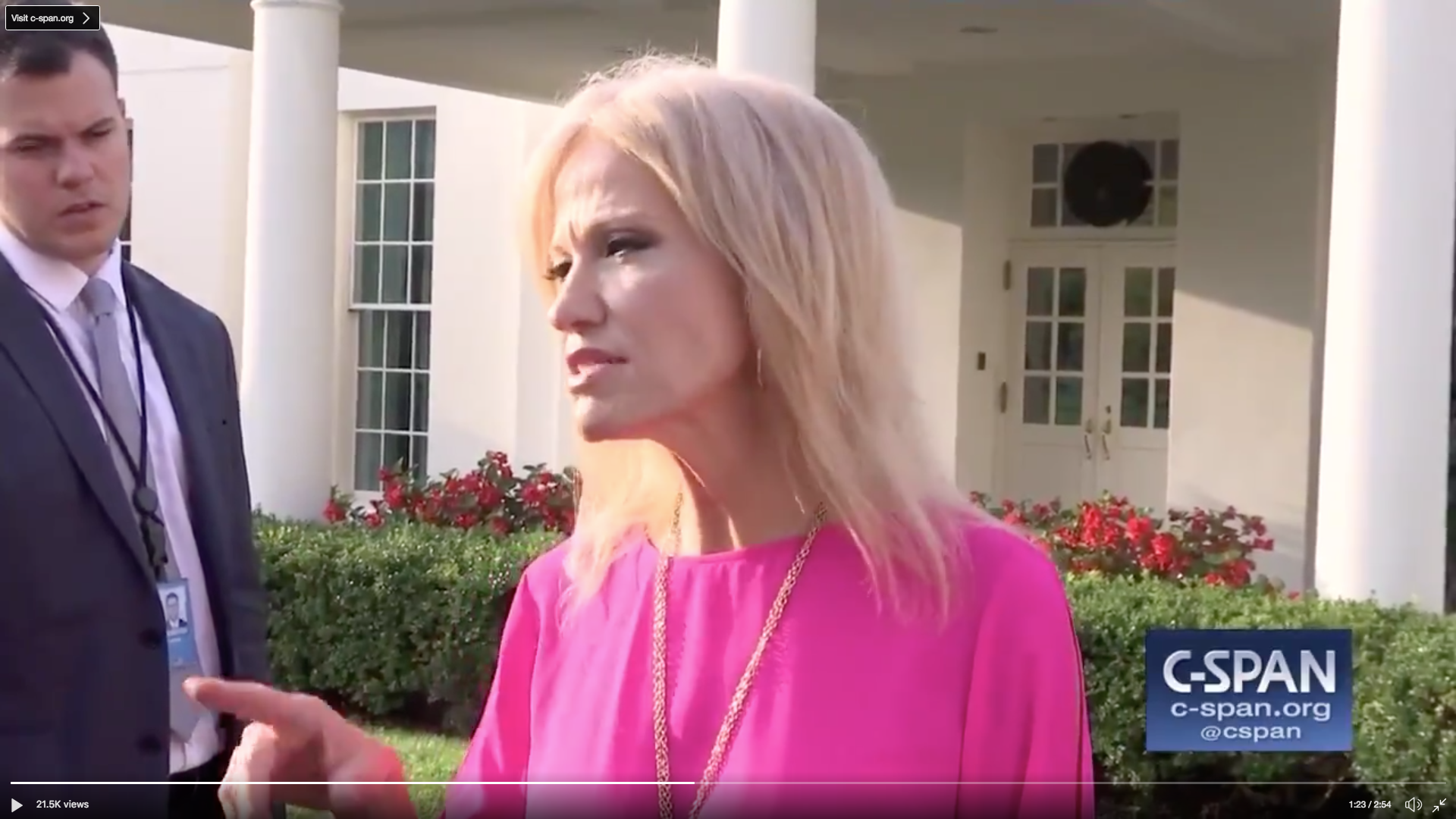 Kellyanne Conway questions journalists.