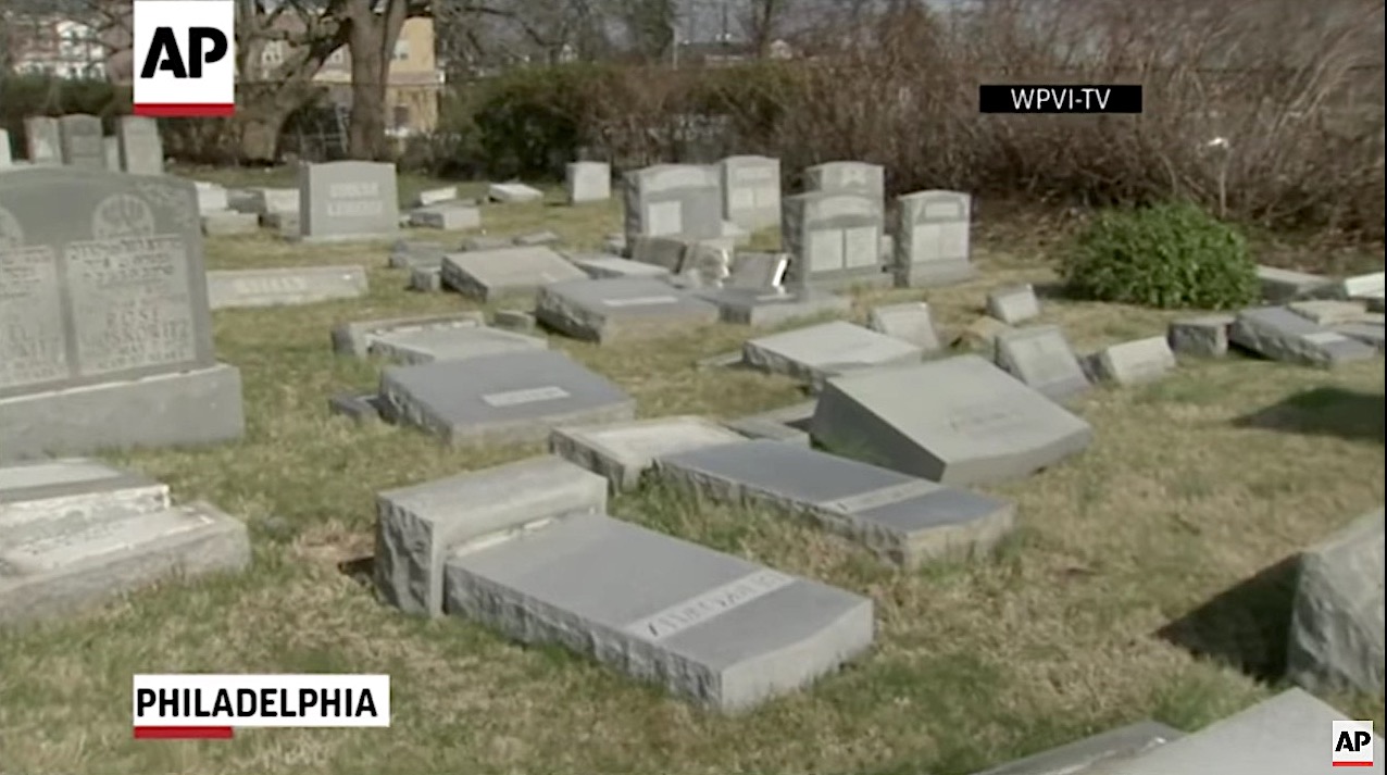 Vandals hit Jewish cemetery in Philadelphia