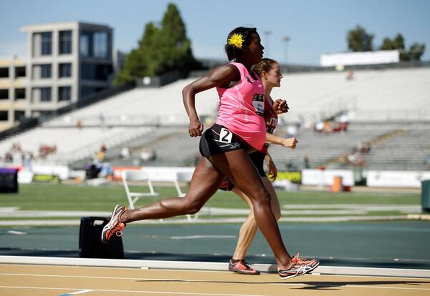 This professional runner &amp;mdash; who is eight months pregnant &amp;mdash; just raced in the U.S. Track and Field Championships
