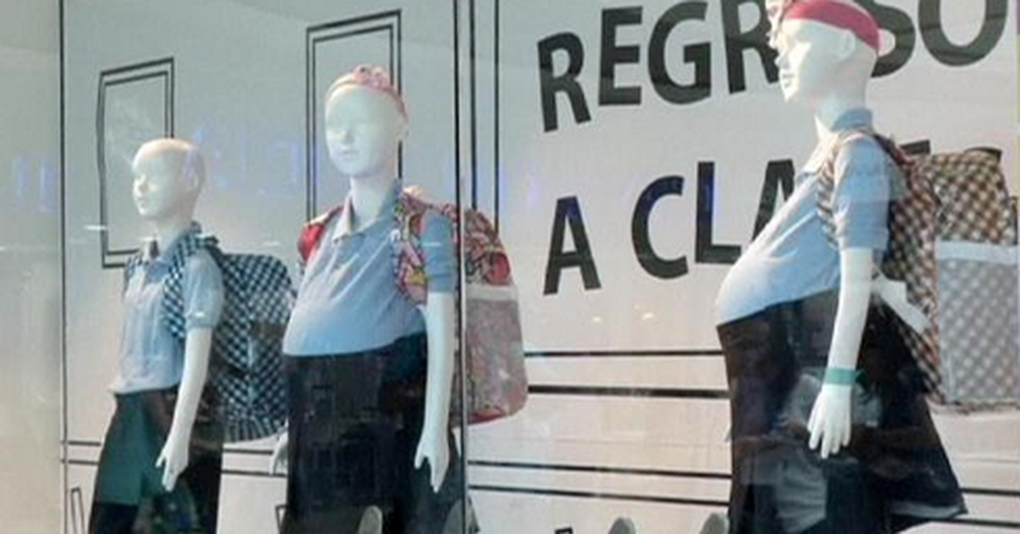 A Venezuela mall is displaying pregnant schoolgirl mannequins