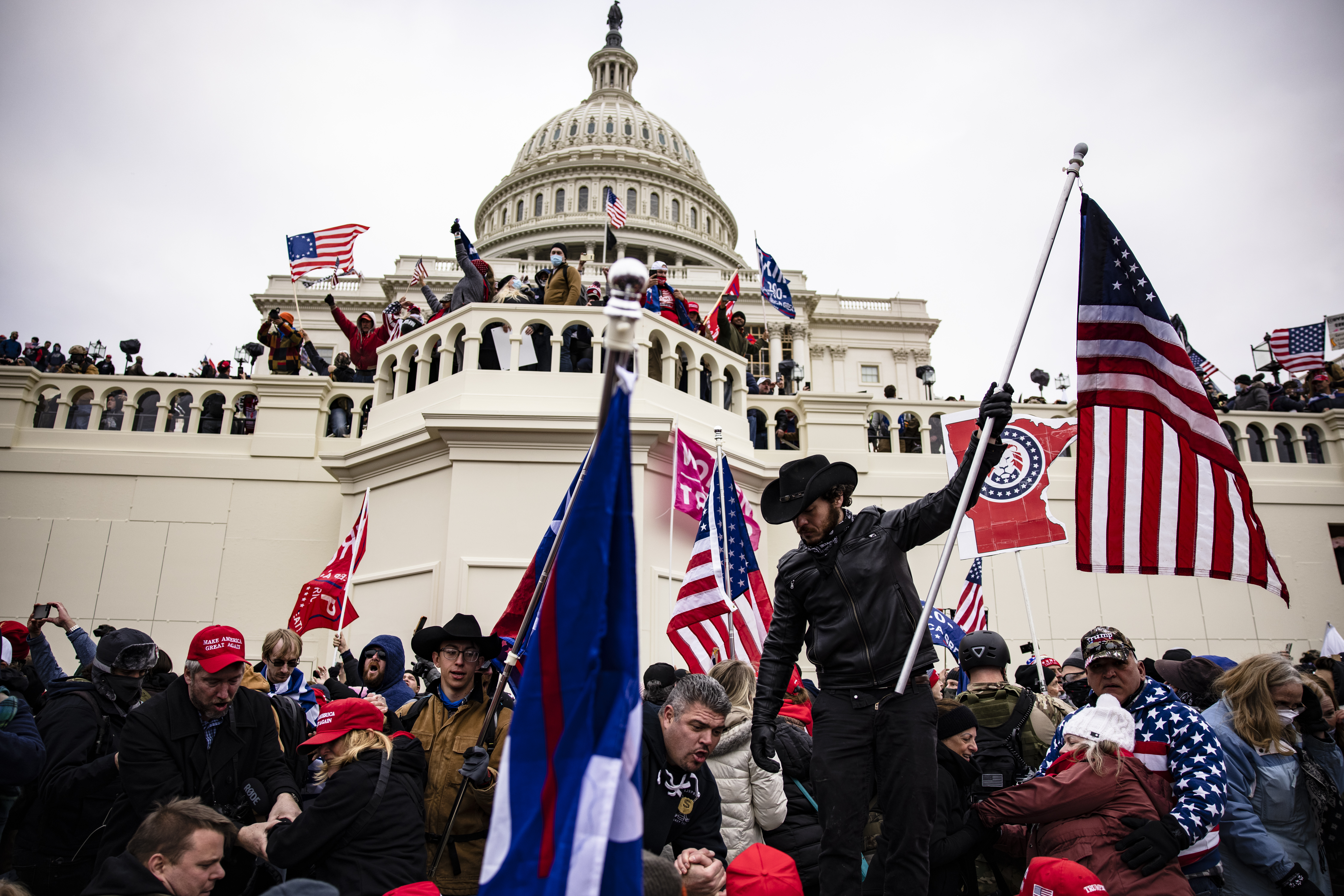 Pro-Trump supporters storm the U.S. Capitol.