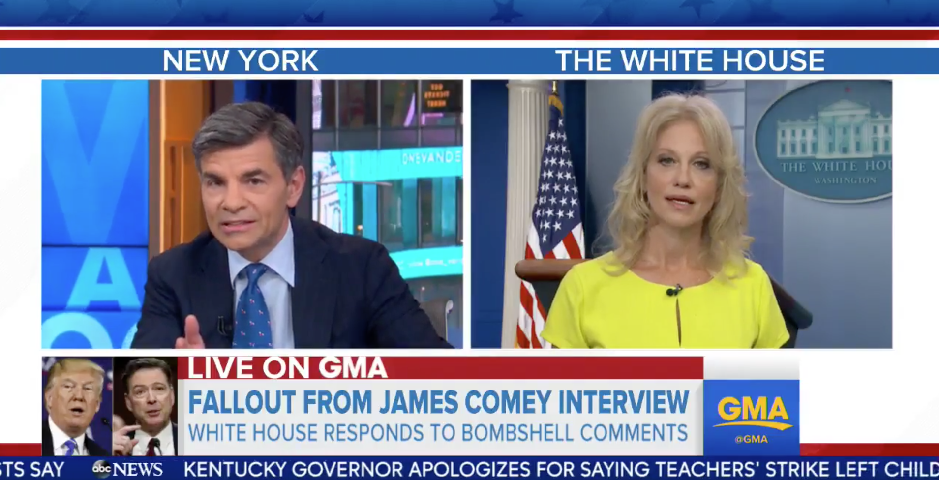George Stephanopoulos challenges Kellyanne Conway on Comey.