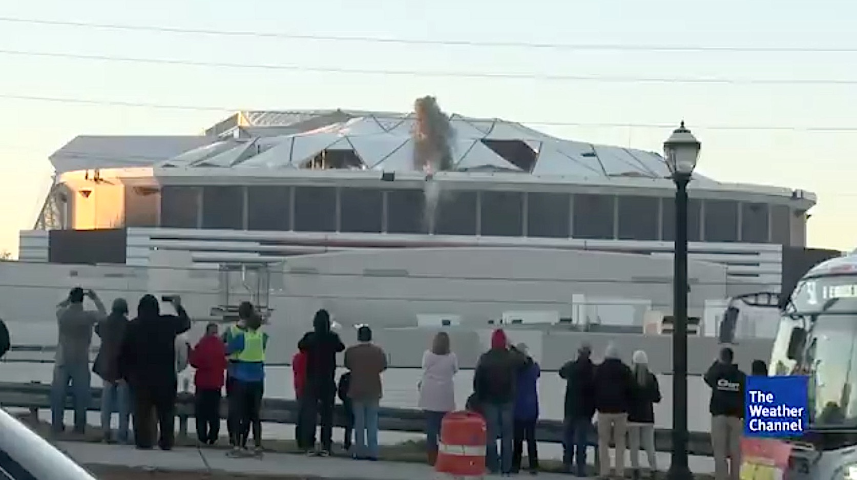The Georgia Dome starting to come down