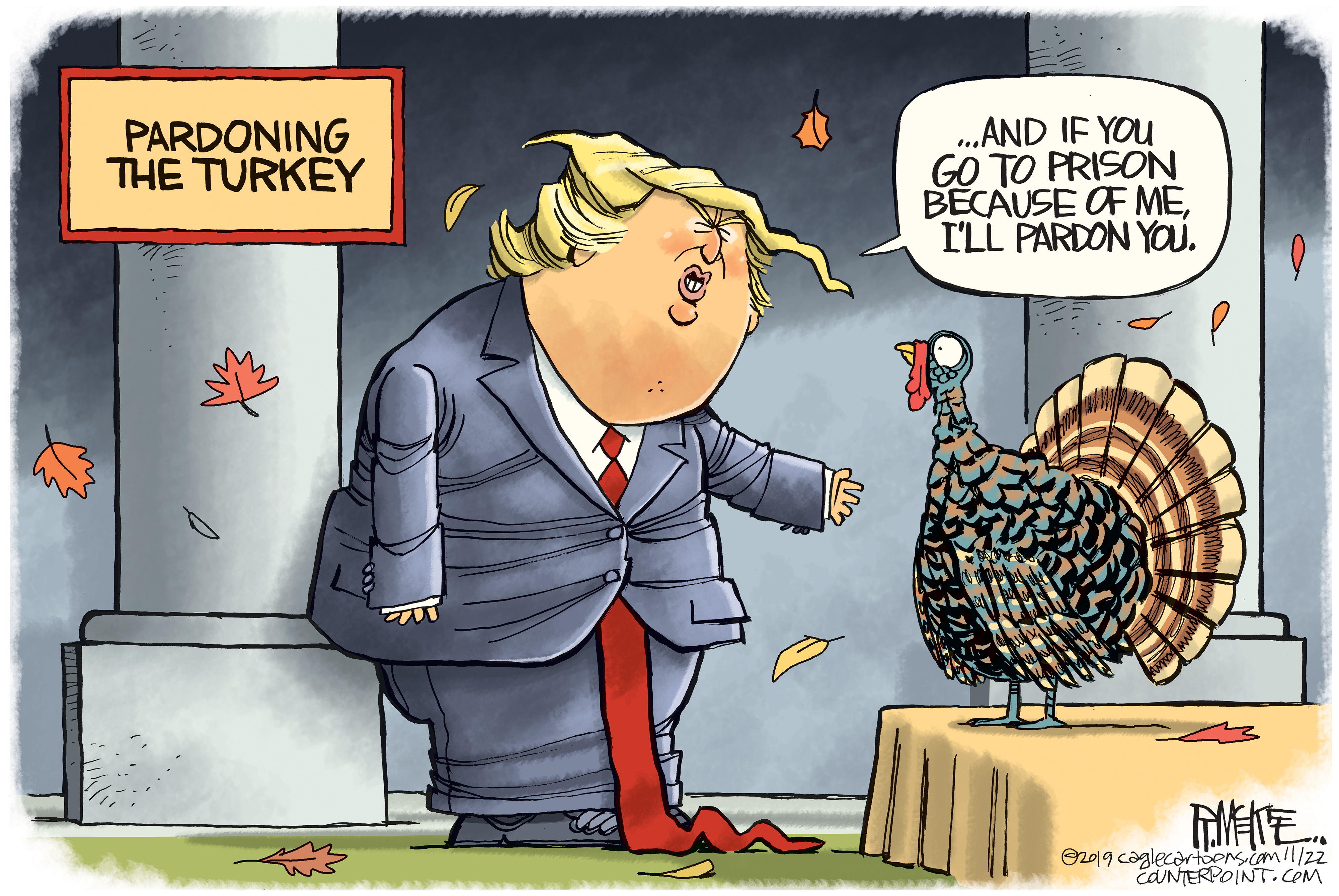 Political Cartoon U.S. Trump Pardons Turkey