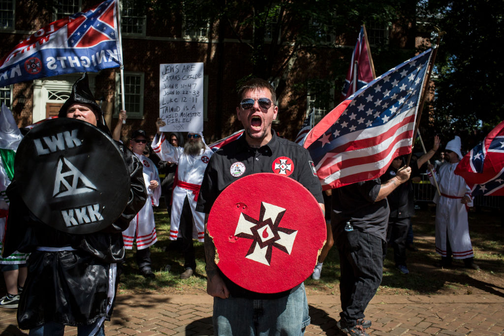 The Ku Klux Klan protests in Charlottesville, Virginia.