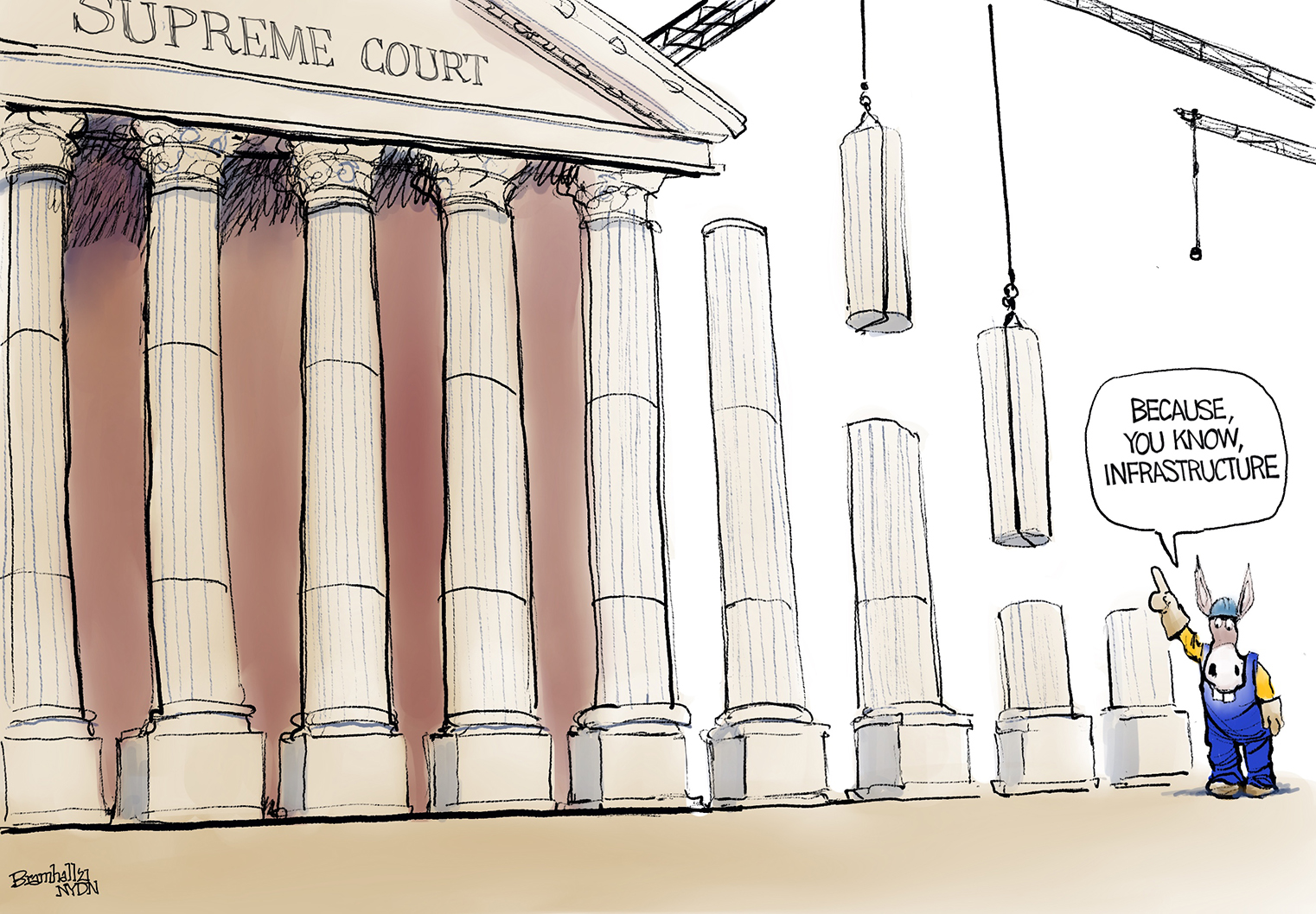 Political Cartoon U.S. democrats infrastructure supreme court packing