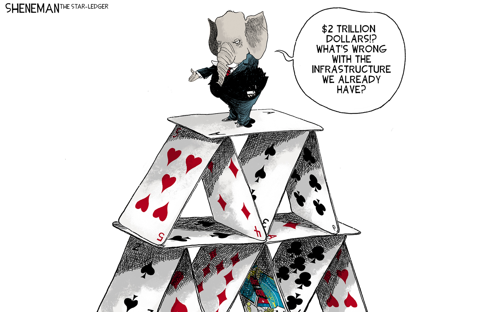 Political Cartoon U.S. gop biden infrastructure